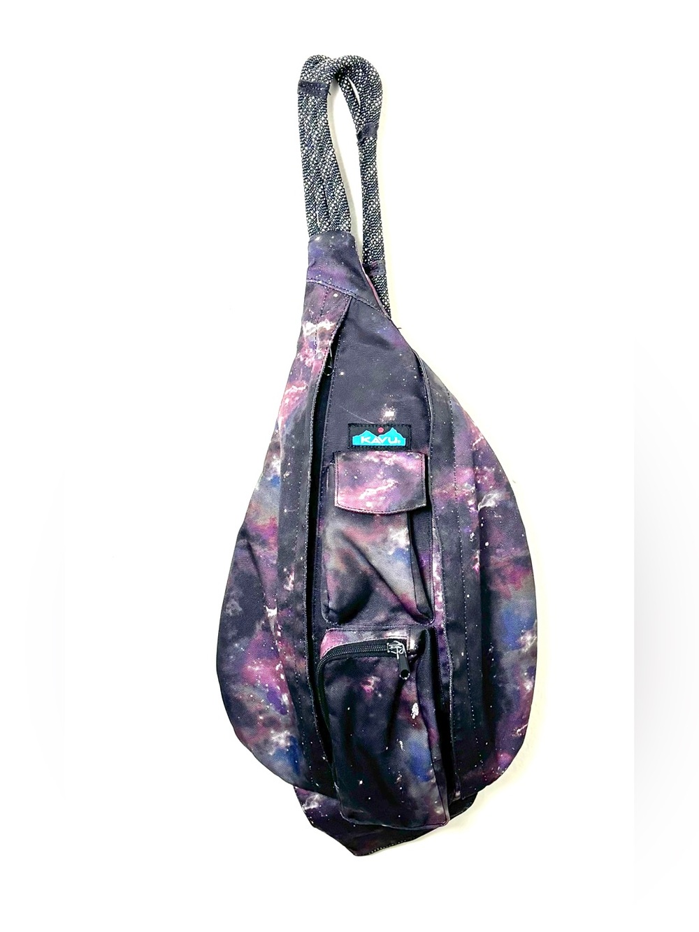 KAVU Rope Sling Bag Milky Way Galaxy Stars Space Print Crossbody Rare Print